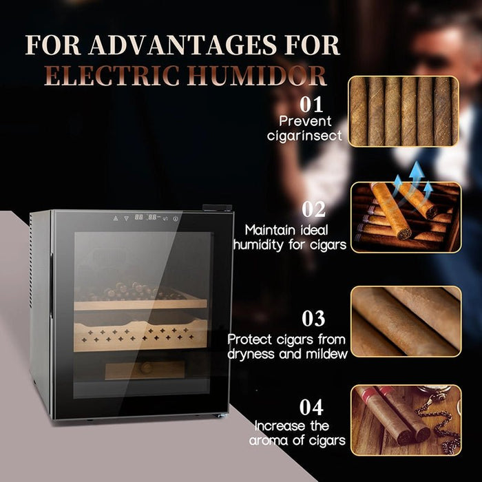 50L Cigar Humidors with 3 - IN - 1 Cooling - Heating & Humidity Control, 250 Counts Capacity Cigar Humidor Humidifiers with Constant Temperature Controller - Gear Elevation