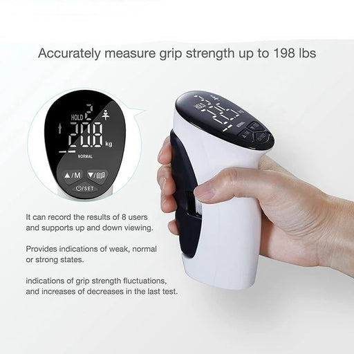 Digital Hand Strength Grip - Hand Grip Exerciser with Auto-Capturing Digital Hand Dynamometer - Gear Elevation