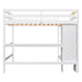 Full Size Loft Bed with Multifunction Shelves and Under - bed Desk - Gear Elevation