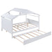 Wood Full Size House Bed with Twin Size Trundle and Storage - Gear Elevation